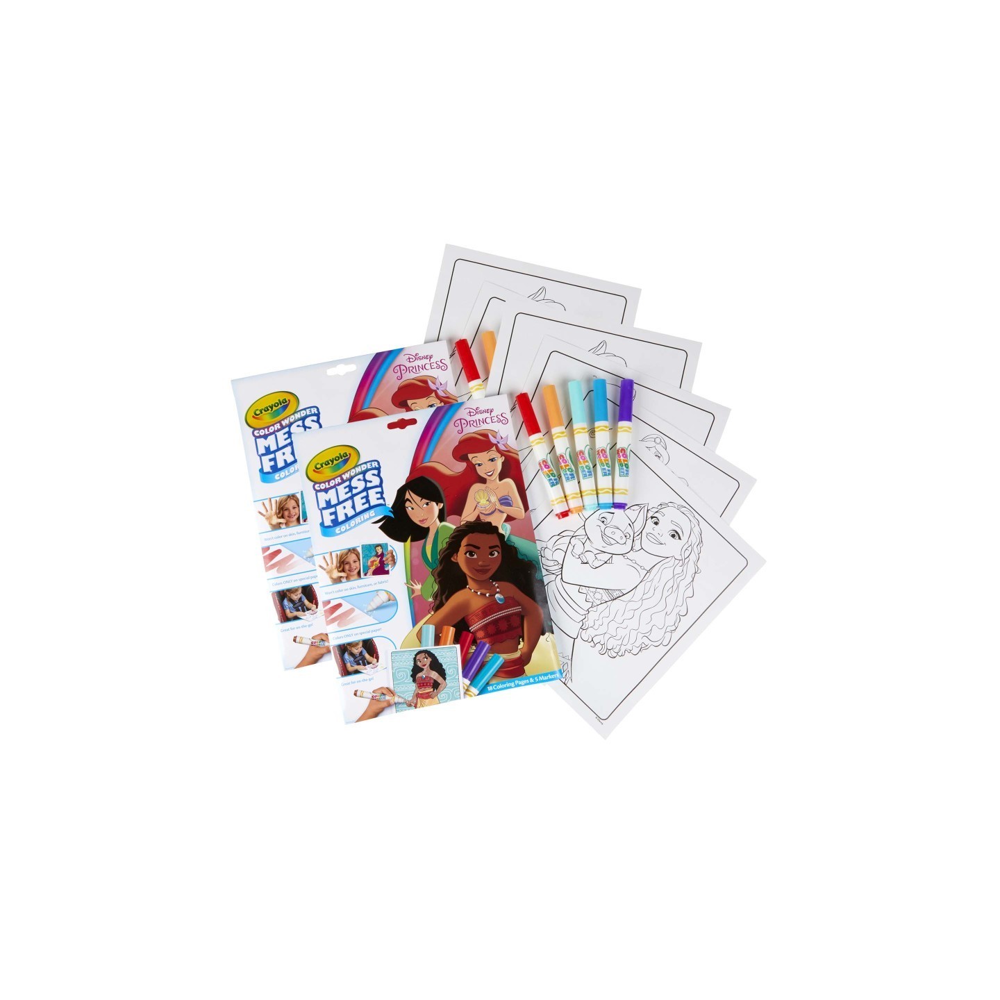 Crayola® Color Wonder Mess Free Coloring Pad & Markers, Princess, 2 Sets