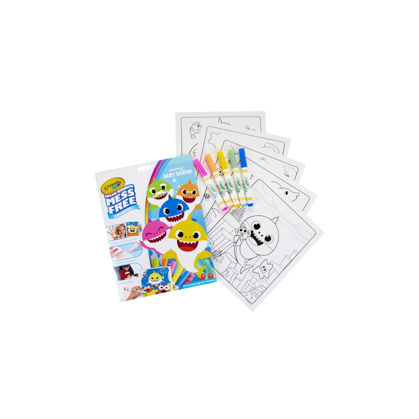 Crayola® Color Wonder Mess Free Coloring Pad & Markers, Baby Shark