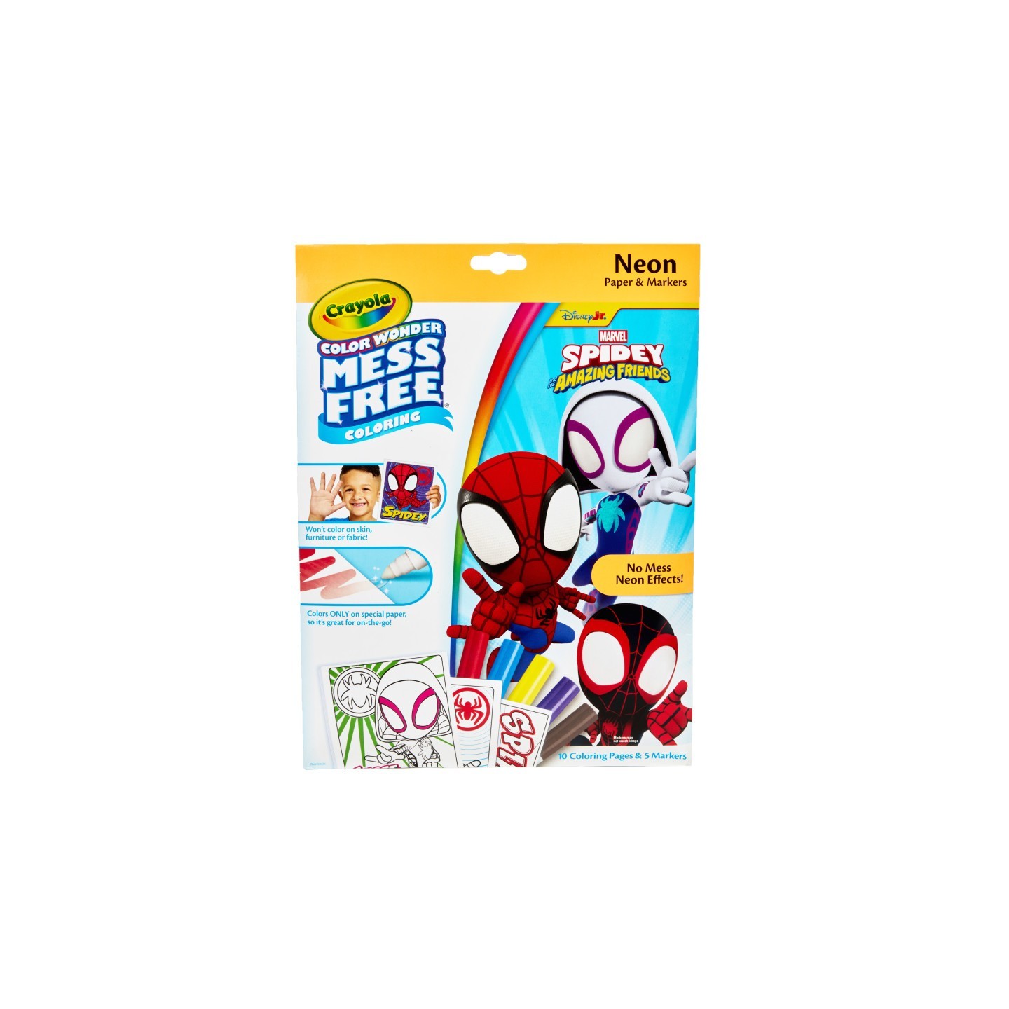 Crayola® Color Wonder Neon Coloring Pages & Markers, Spidey