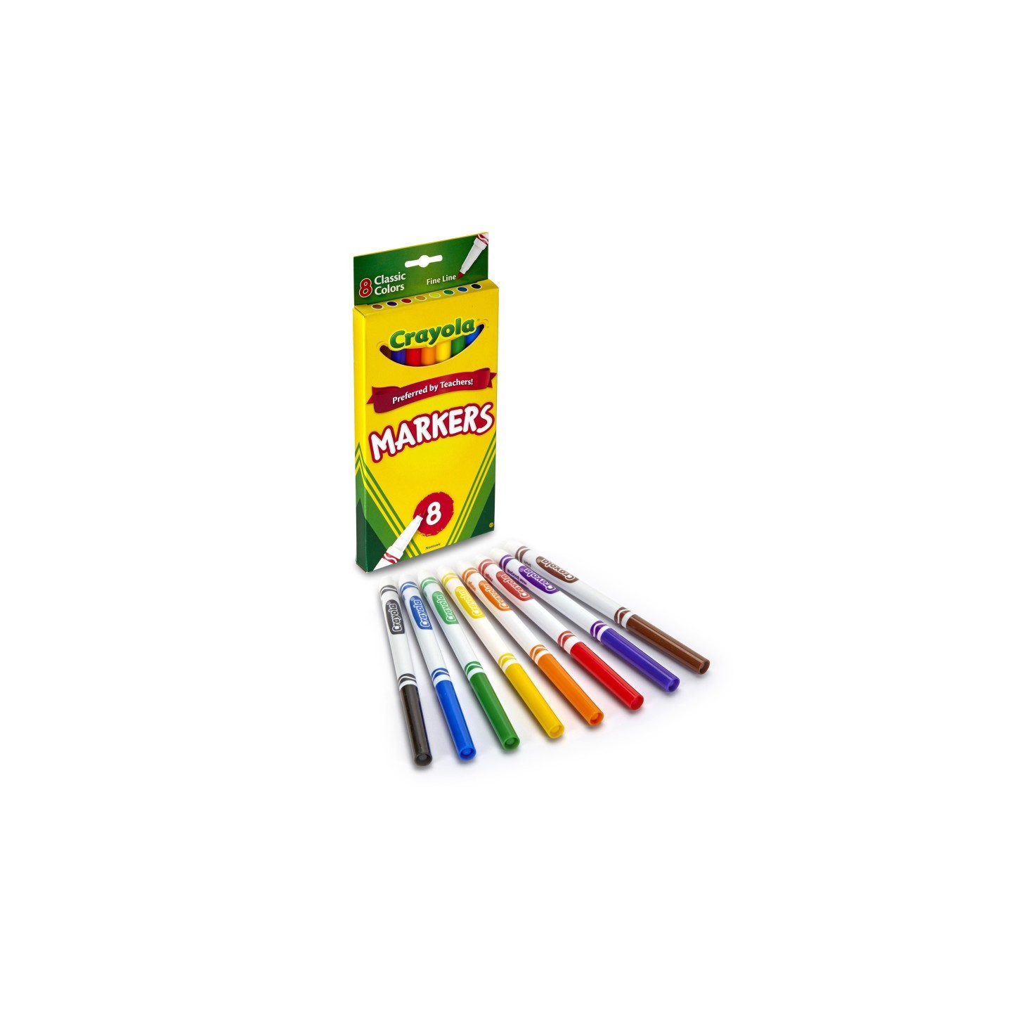 Crayola® Original Formula Markers, Fine Tip, 8 Classic Colors