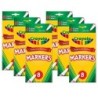 Crayola® Original Formula Markers, Fine Tip, Classic Colors, 8 Per Box, 6 Boxes