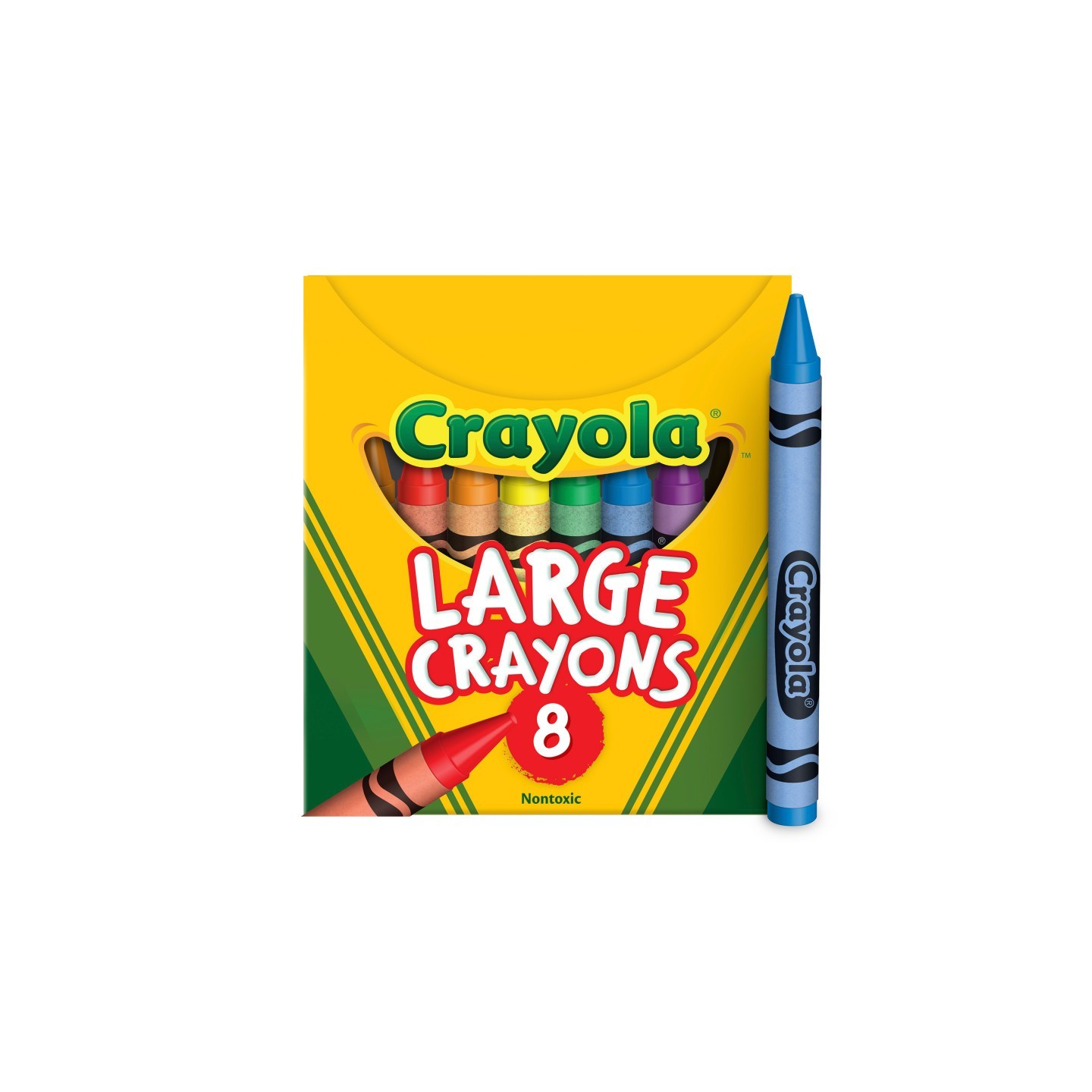 Crayola® Large Crayons, Tuck Box, 8 Count