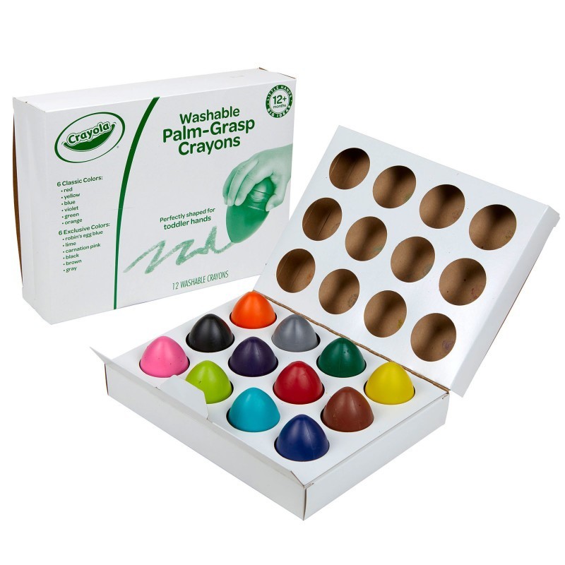 Crayola® Washable Palm-Grasp Crayons, Pack of 12
