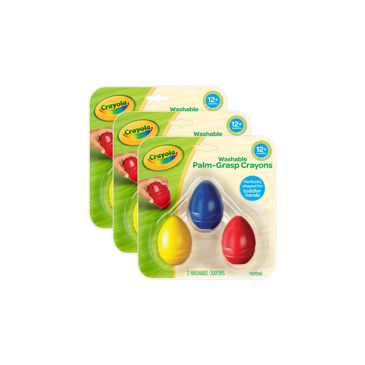 Crayola® My First Crayola® Washable Palm-Grasp Crayons, 3 Per Pack, 3 Packs