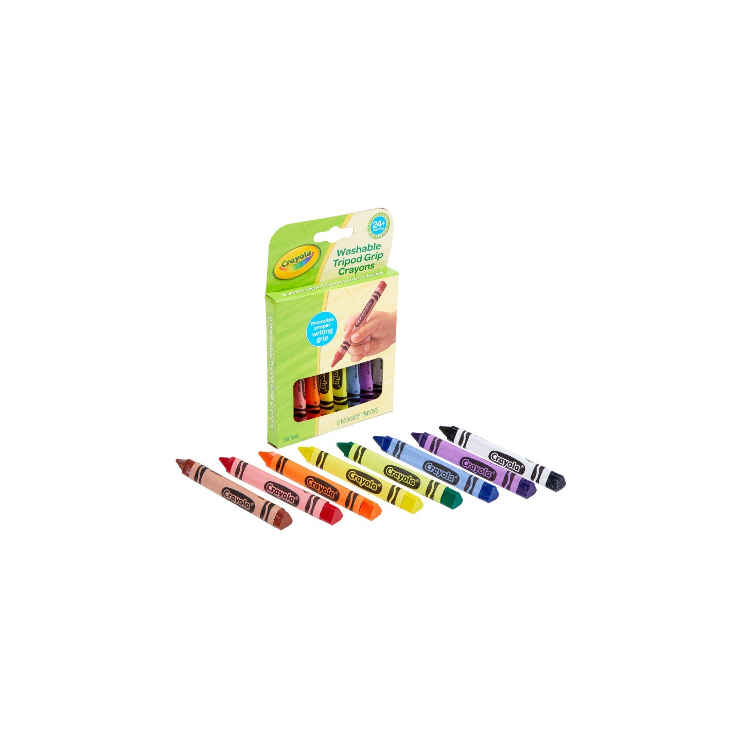 Crayola® Washable Tripod Grip Crayons, 8 Count