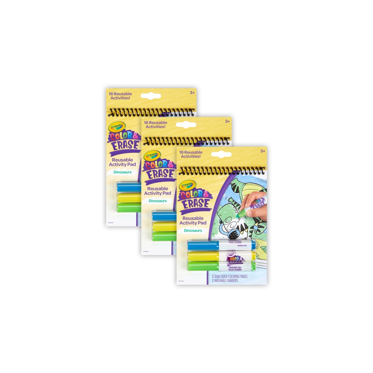 Crayola® Color & Erase Reusable Activity Pad, Dinosaurs, Pack of 3