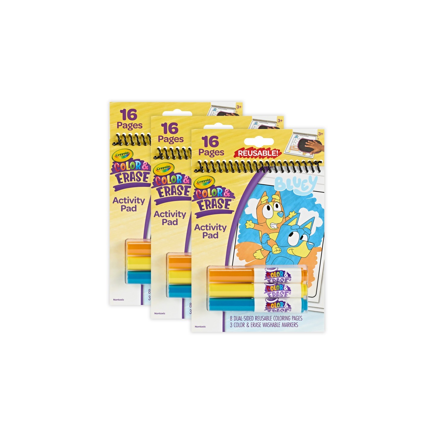 Crayola® Color & Erase Reusable Activity Pad, Bluey, Pack of 3