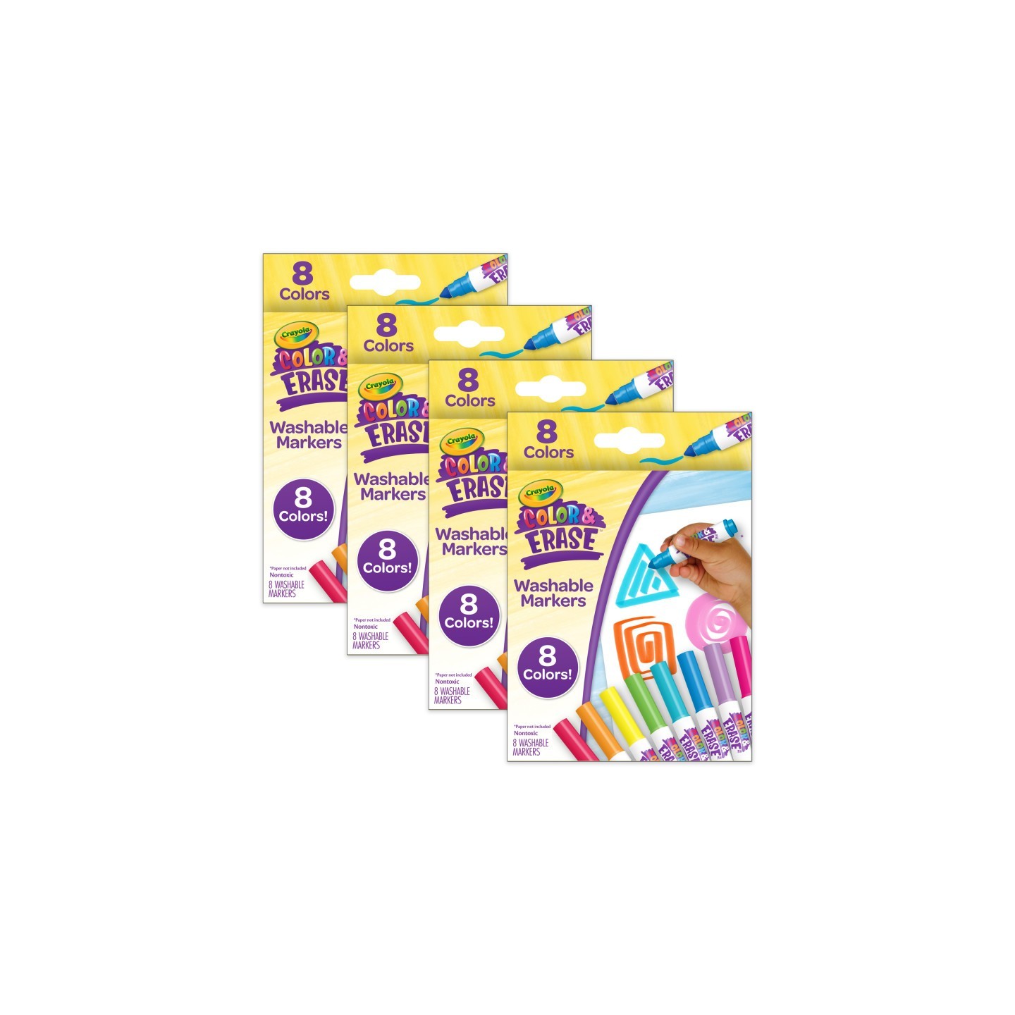 Crayola® Color & Erase Markers, 8 Per Pack, 4 Packs