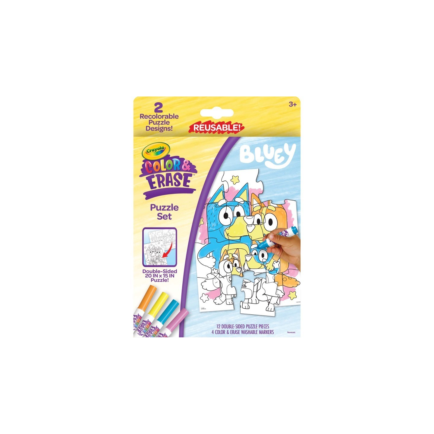 Crayola® Color & Erase Reusable Puzzle Set, Bluey