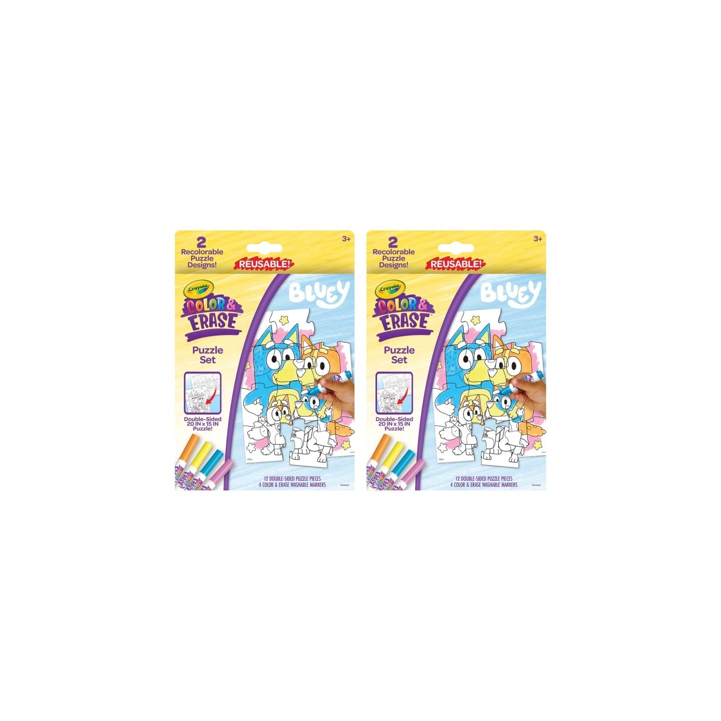 Crayola® Color & Erase Reusable Puzzle Set, Bluey, Pack of 2