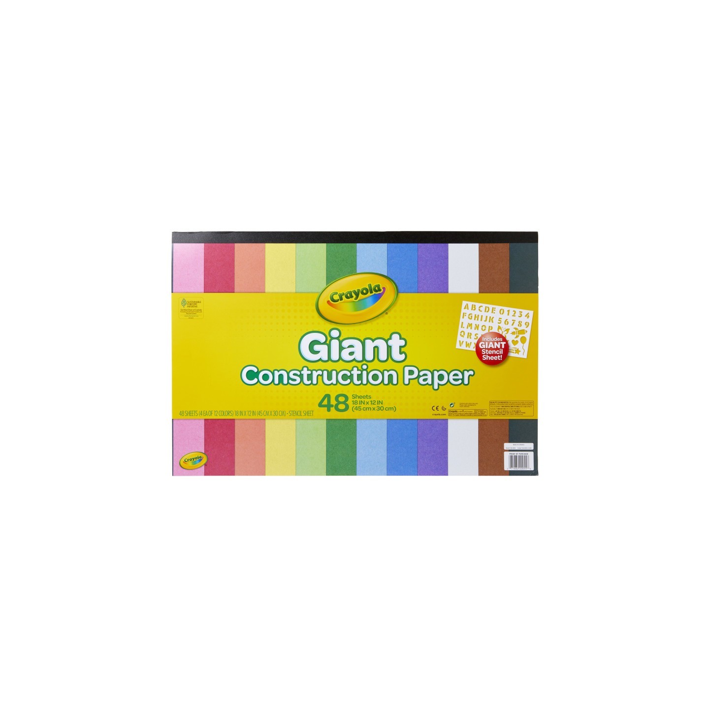 Crayola® Giant Construction Paper Pad with Stencils, 48 Sheets