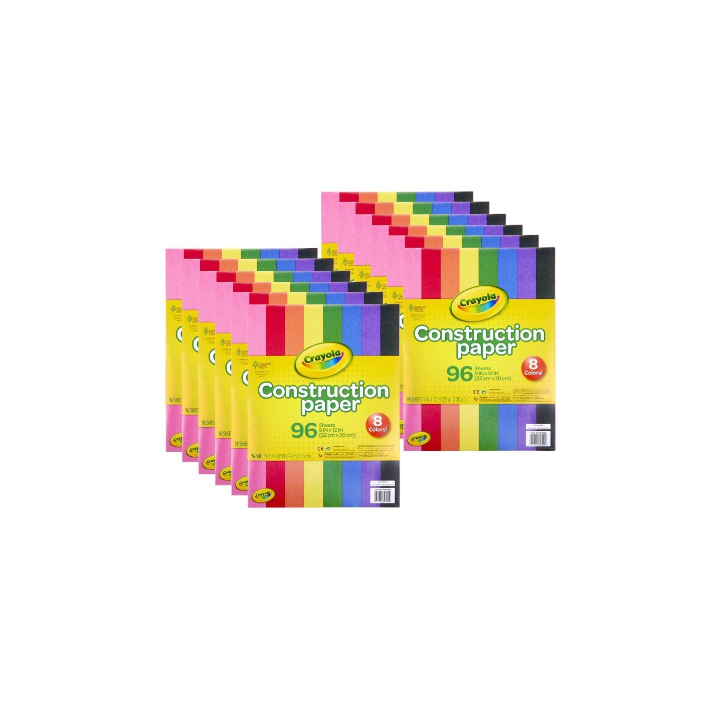 Crayola® Construction Paper, 96 Sheets Per Pack, 12 Packs