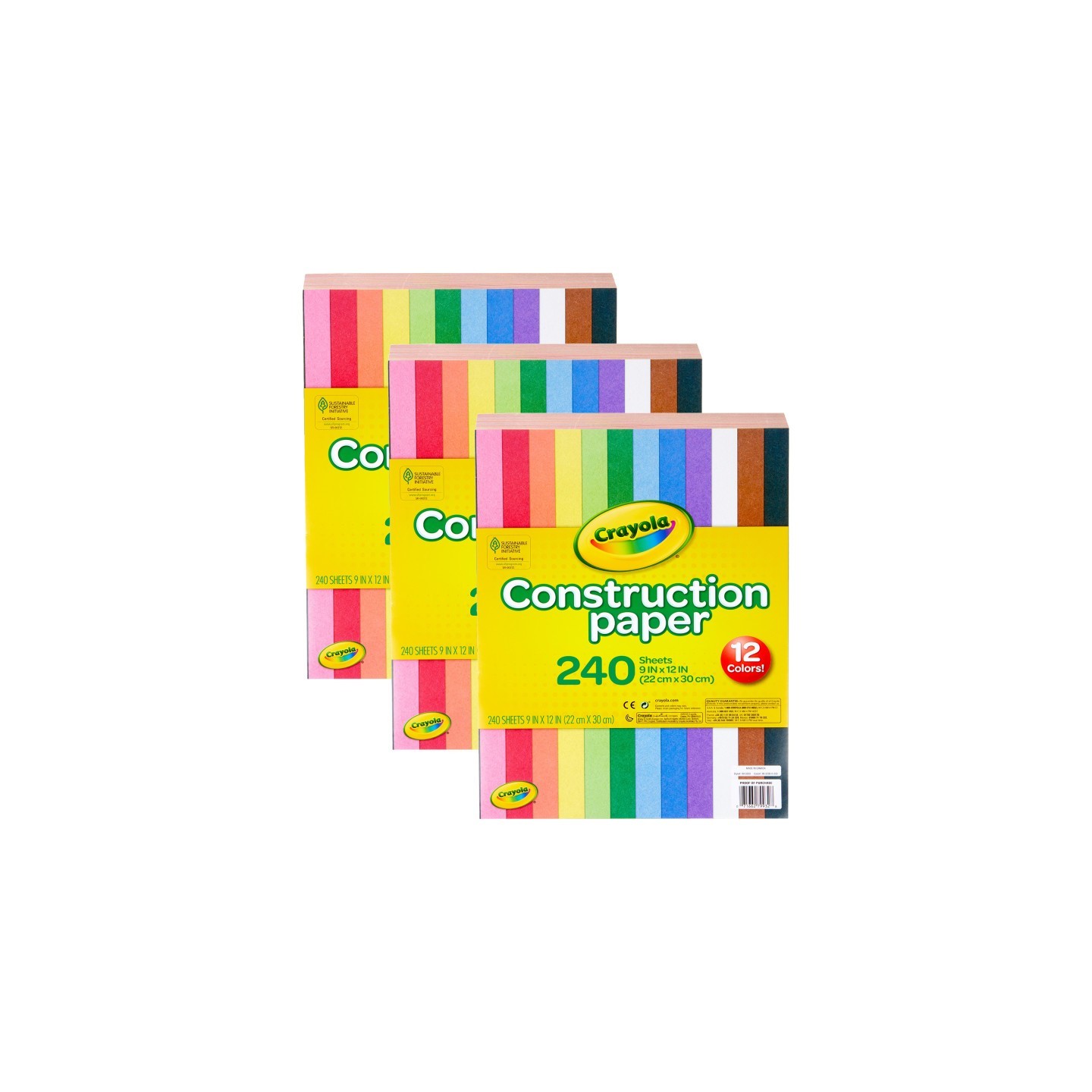 Crayola® Construction Paper, 240 Sheets Per Pack, 3 Packs