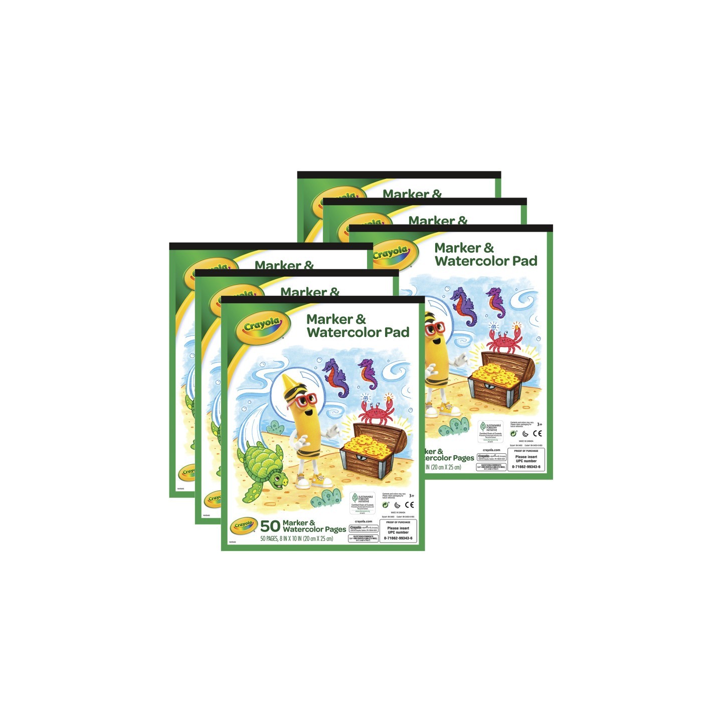 Crayola® Marker & Watercolor Pad, 50 Blank Coloring Pages, Pack of 6