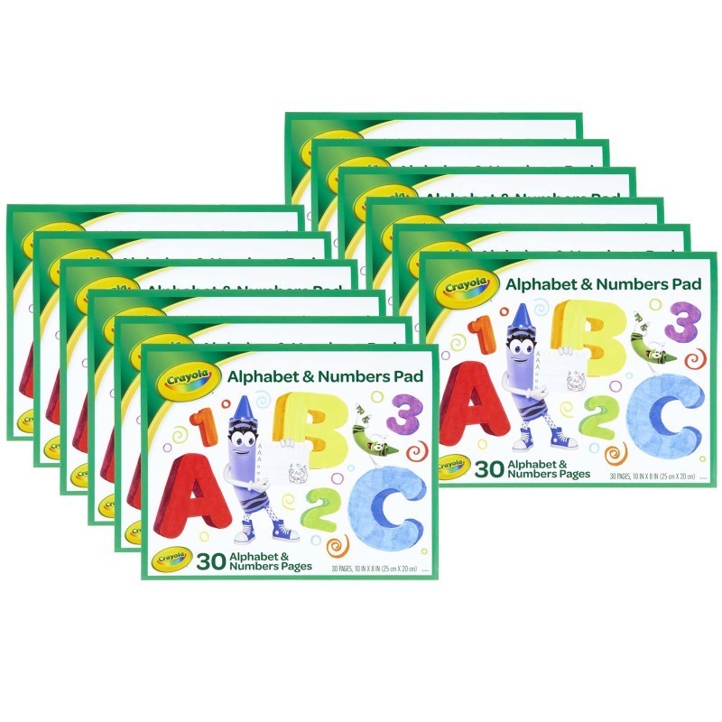 Crayola® Alphabet & Numbers Pad, Pack of 12
