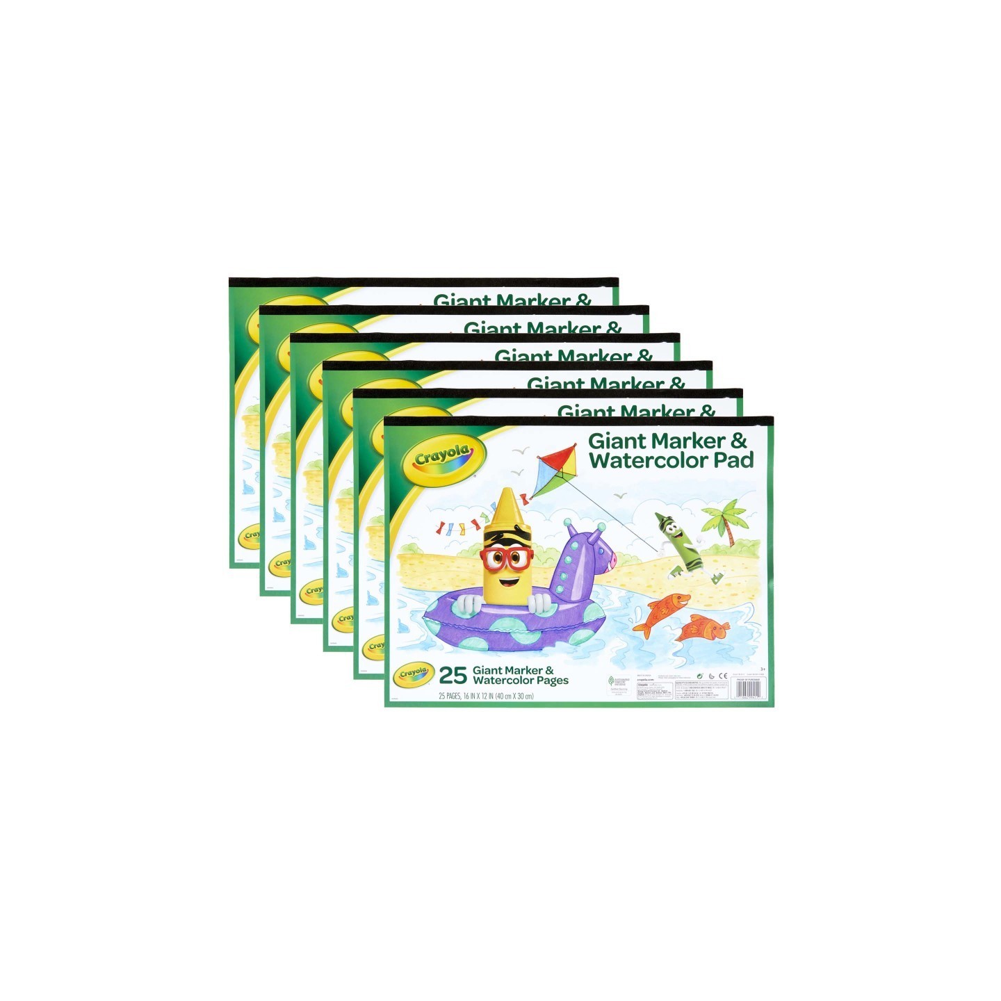 Crayola® Giant Marker & Watercolor Pad, Pack of 6