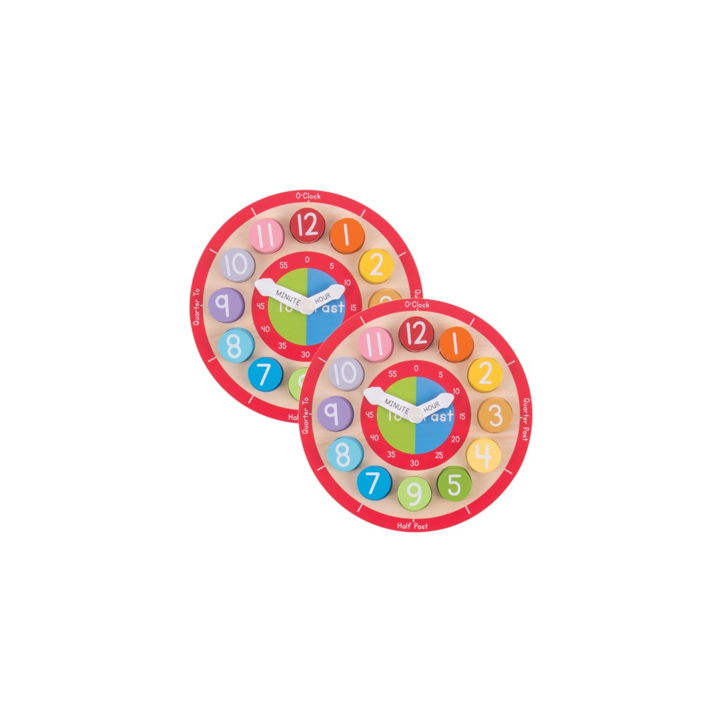 Bigjigs® Toys Teaching Clock, Pack of 2