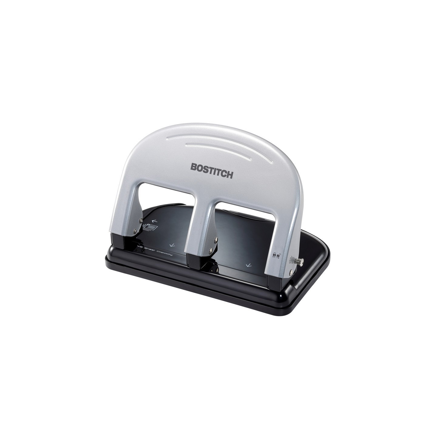Bostitch EZ Squeeze™ 3-Hole Punch, 40 Sheets, Silver