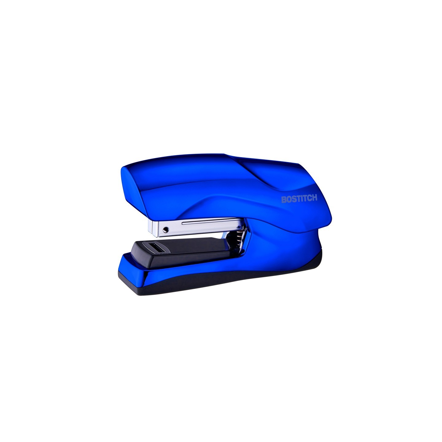 Bostitch Flat Clinch Stapler, 40 Sheets, Metallic Blue