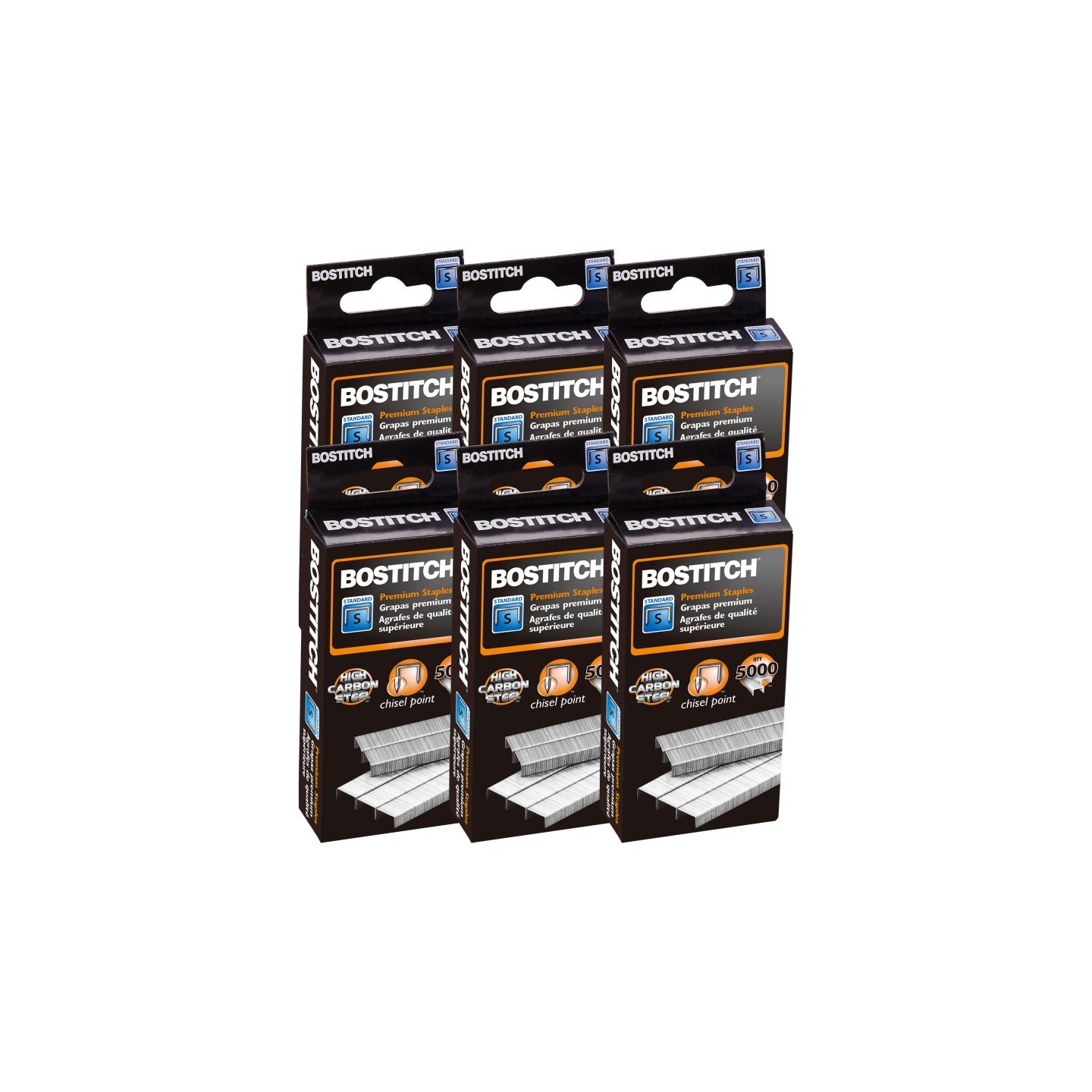 Bostitch Premium Standard Staples, 5000 Per Pack, 6 Packs