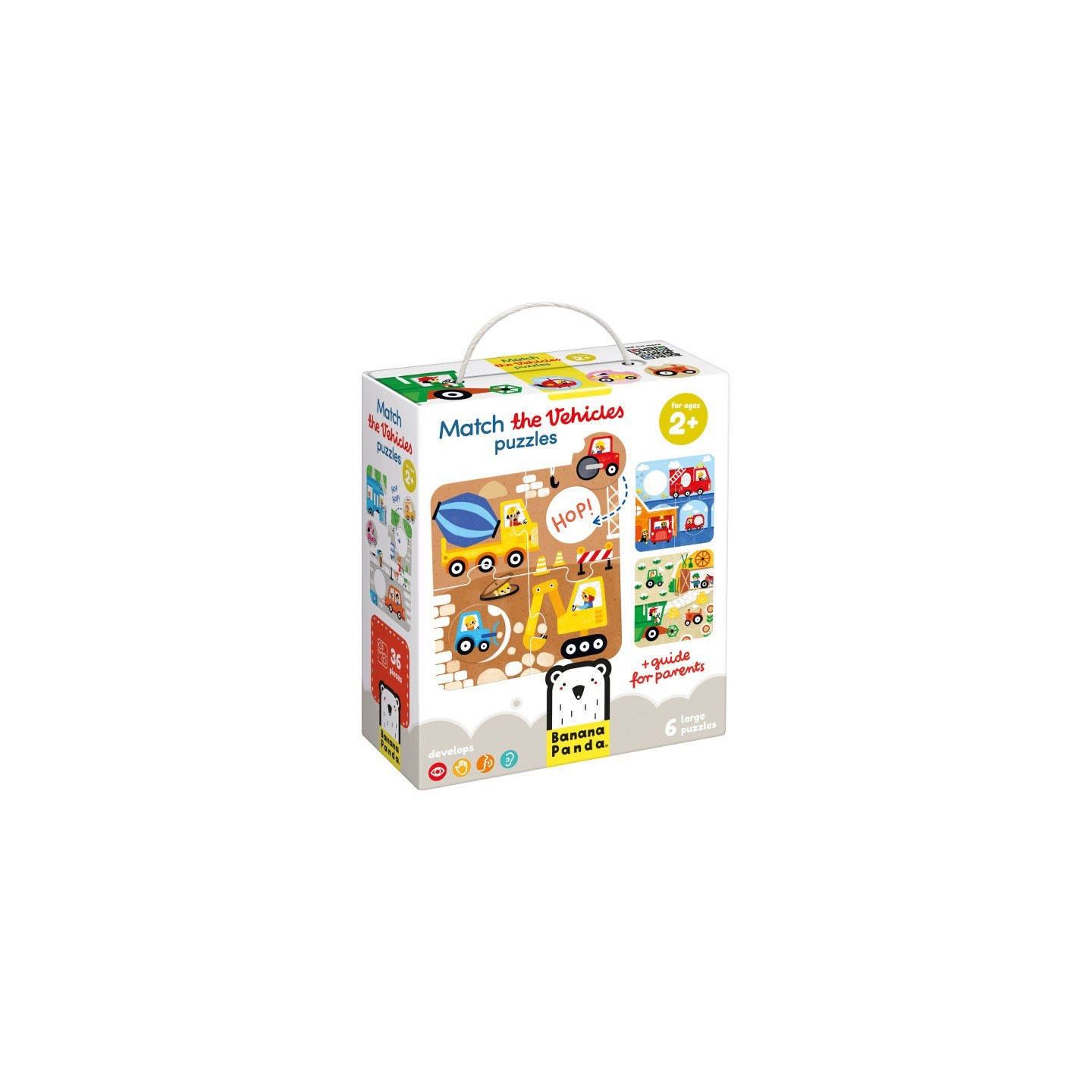 Banana Panda Match the Vehicles Puzzles, 6 Puzzles, Ages 2+