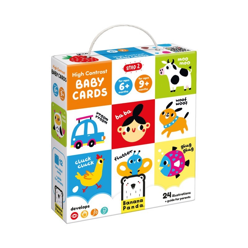 Banana Panda High Contrast Baby Cards, 6-9+ Months