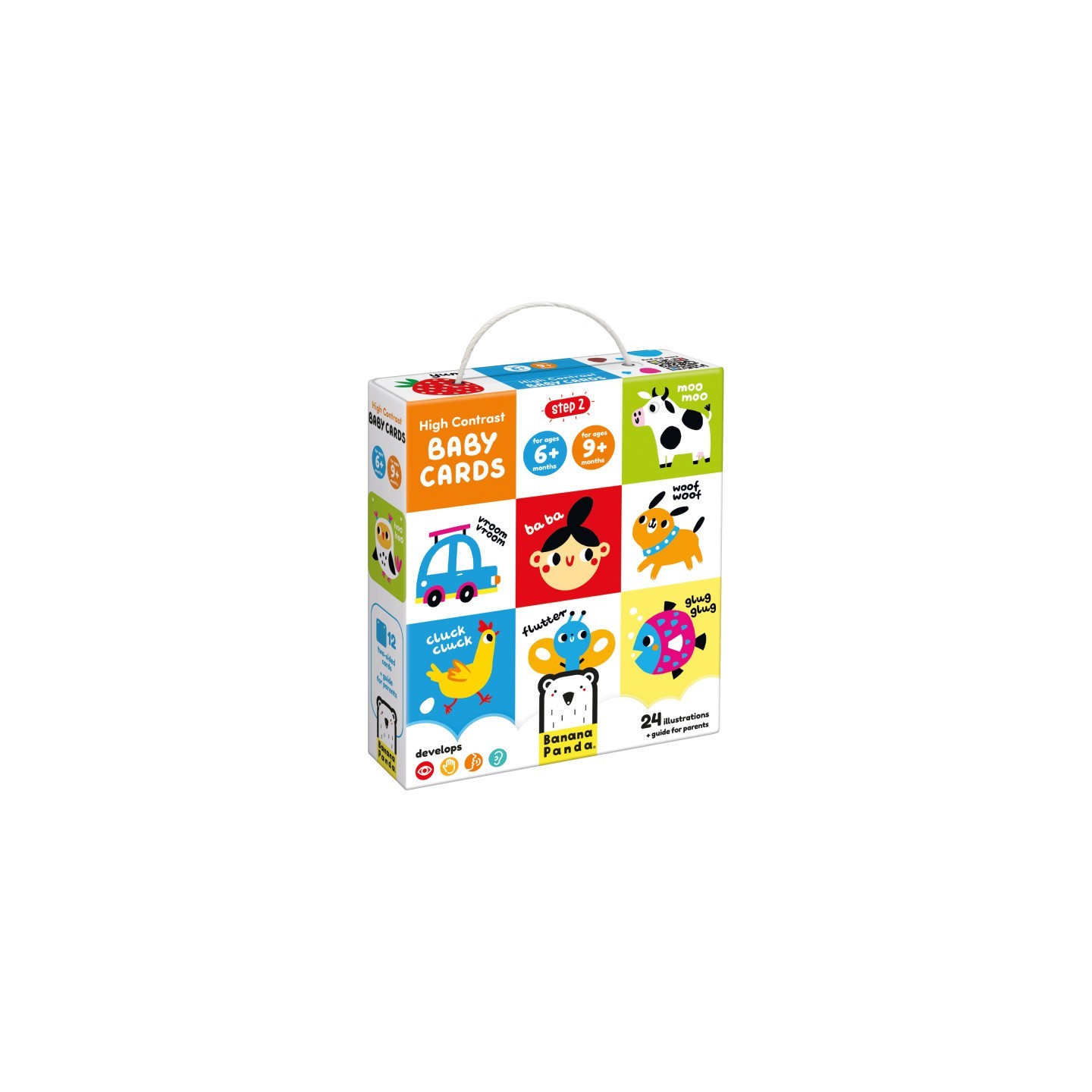 Banana Panda High Contrast Baby Cards, 6-9+ Months