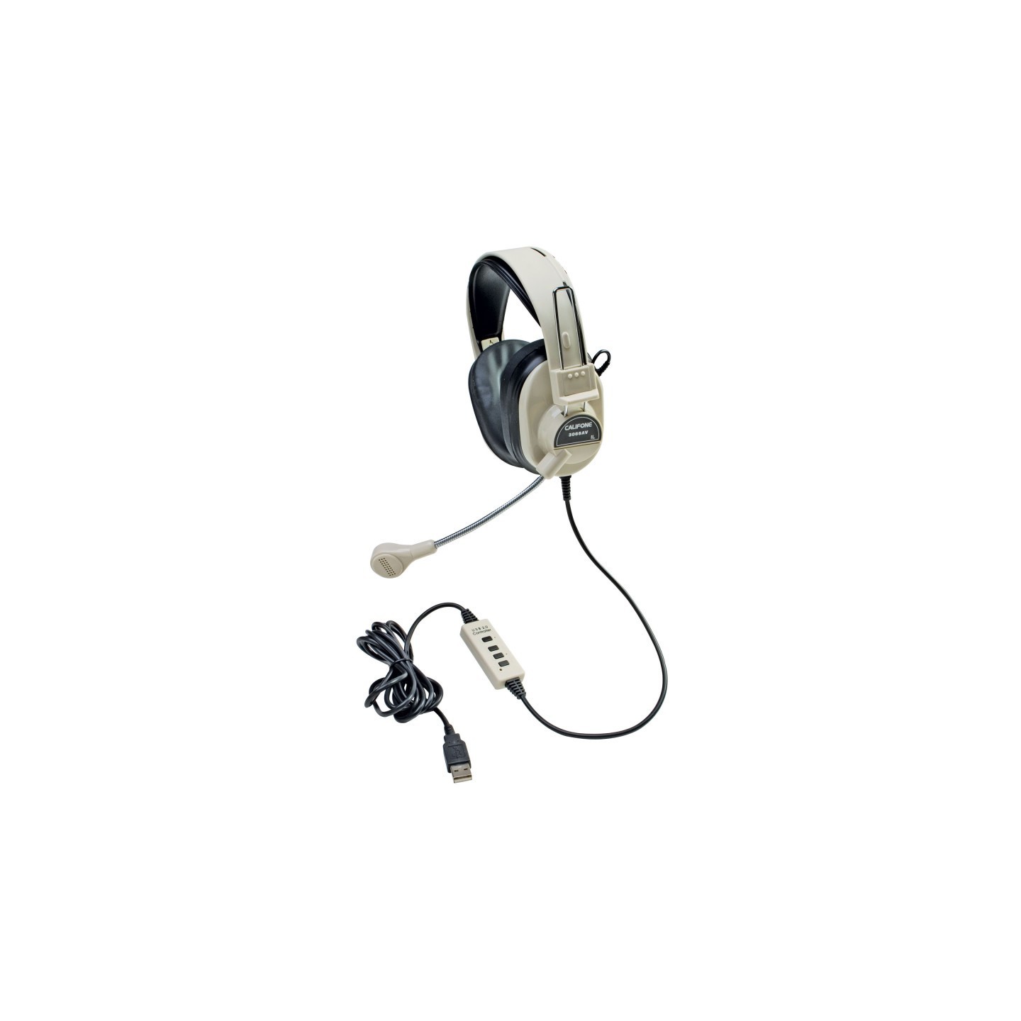 Califone Deluxe Multimedia Stereo Headset with Boom Microphone with USB plug