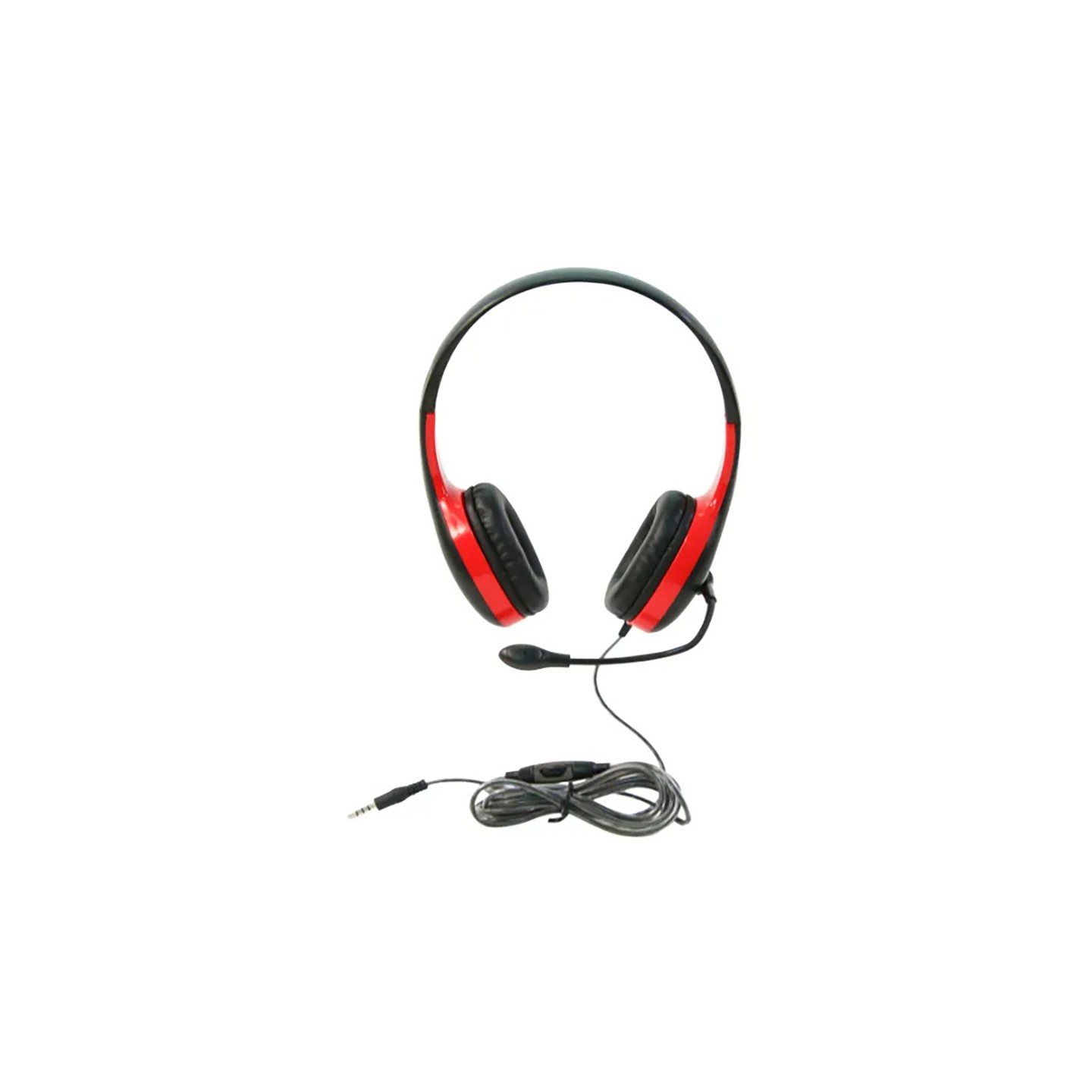 Califone On-Ear Headset with Gooseneck Microphone, 3.5mm, Red