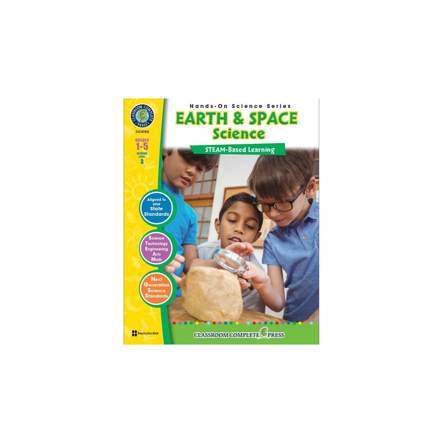 Classroom Complete Press Hands-On STEAM - Earth & Space Science Resource Book, Grade 1-5