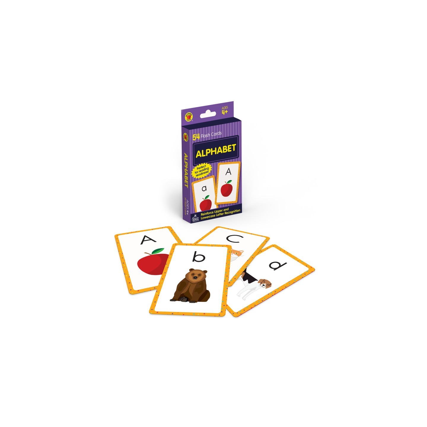 Brighter Child® Alphabet Flash Cards, Upper and Lowercase Letter Recognition, 54 Cards