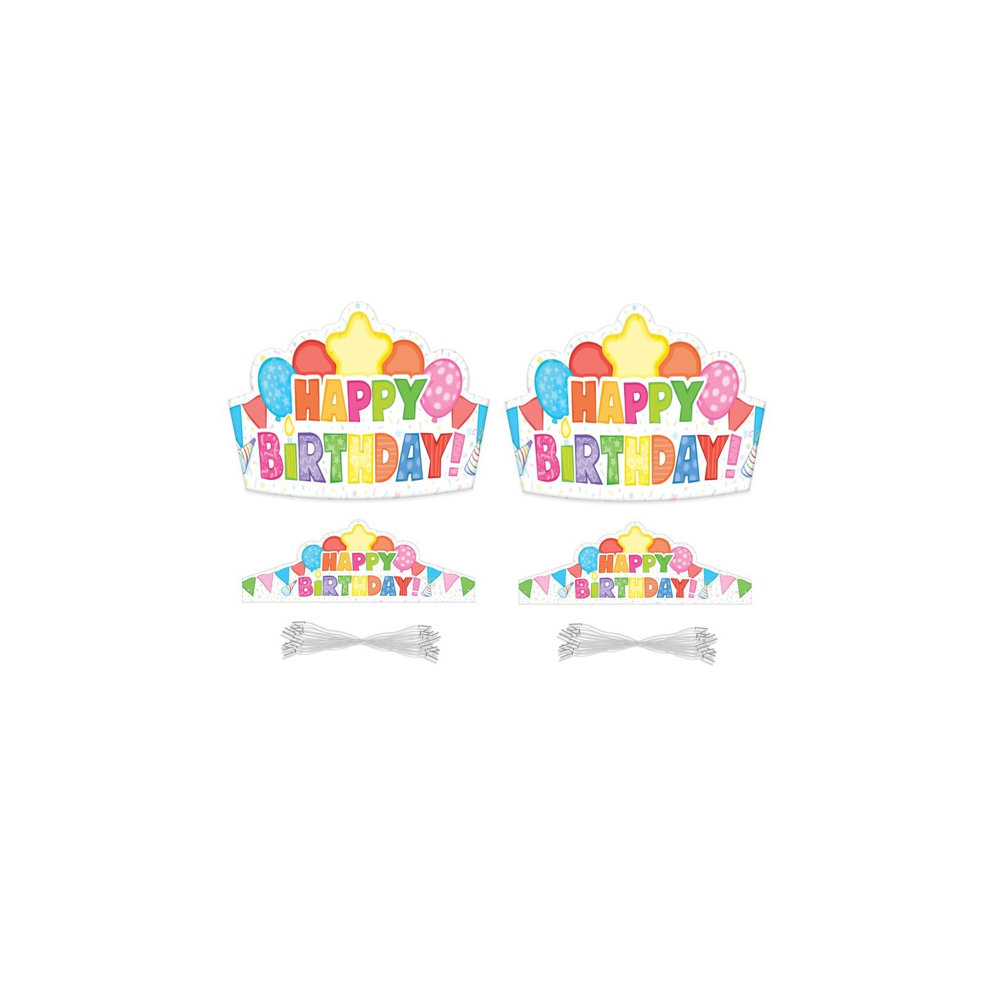 Carson Dellosa Education Happy Birthday Crowns, 30 Per Pack, 2 Packs
