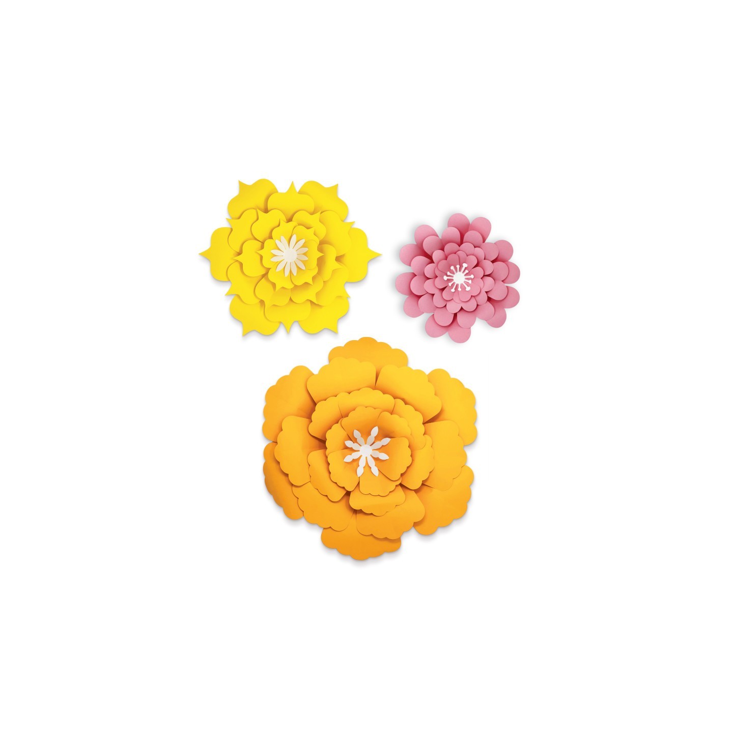 Happily Ever Elementary Creatively Inspired Orange, Yellow, Pink Flowers Dimensional Accent