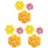 Happily Ever Elementary Creatively Inspired Orange, Yellow, Pink Flowers Dimensional Accent, 3 Per Set, 3 Sets