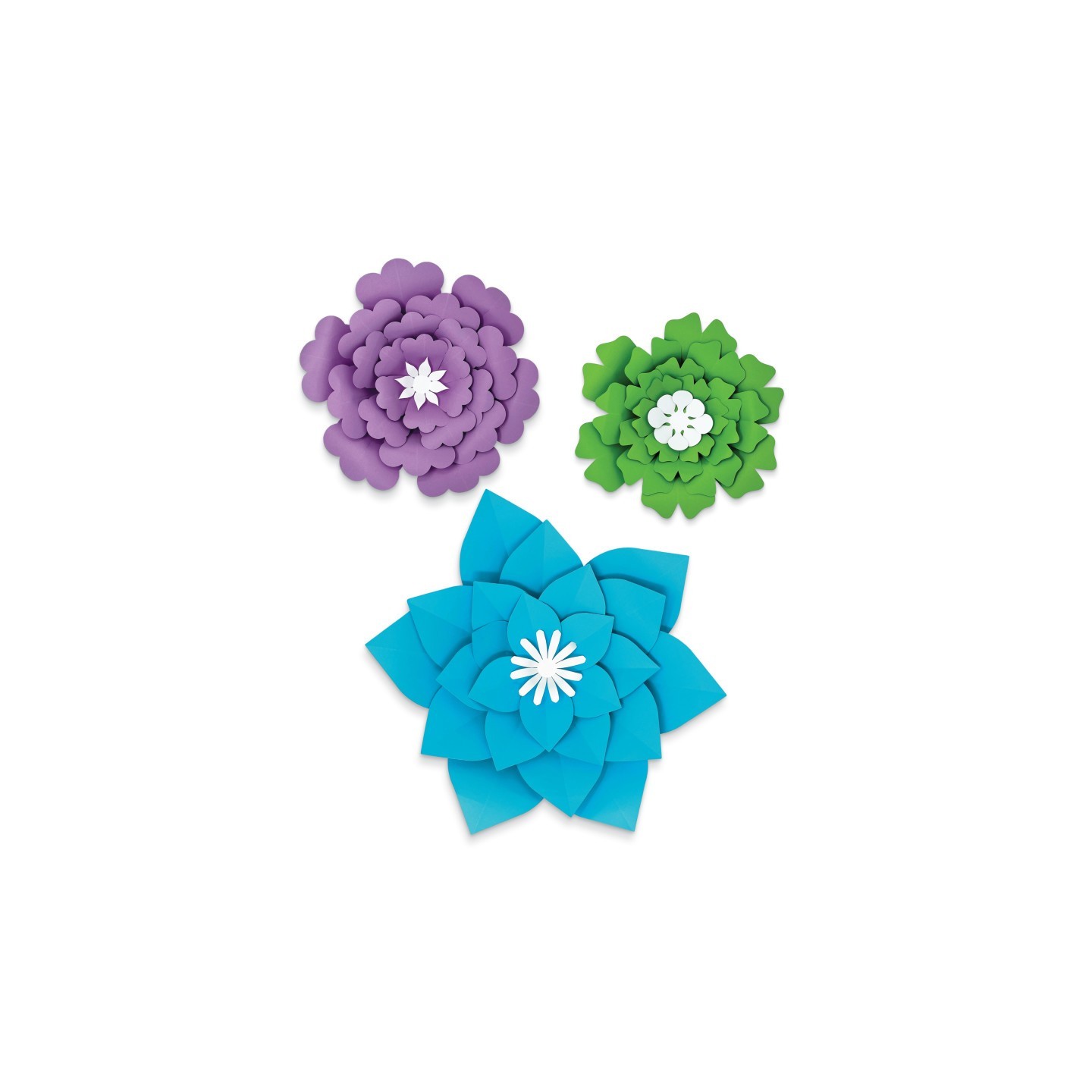 Happily Ever Elementary Creatively Inspired Blue, Purple, Green Flowers Dimensional Accent