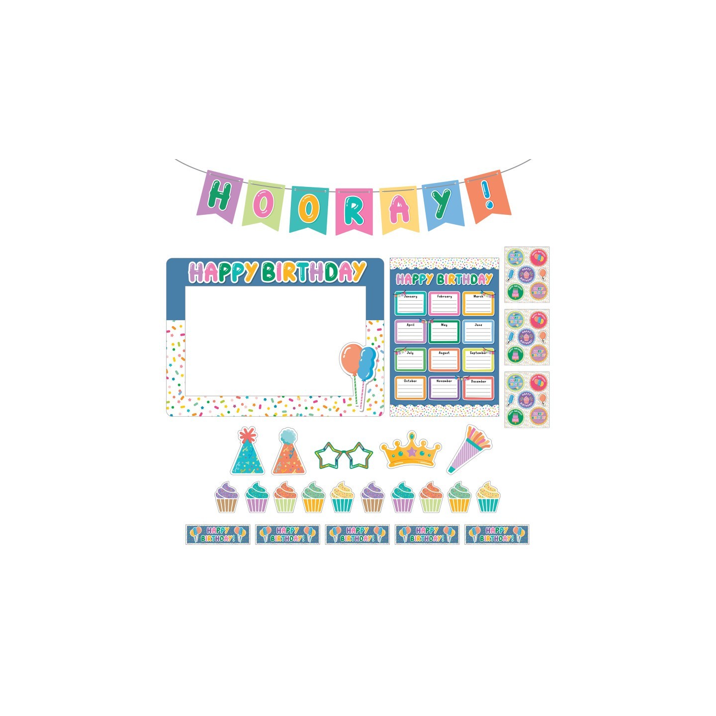 Carson Dellosa Education Birthday Decoration Set, 92 Pieces