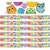 Carson Dellosa Education Colorful Owls Straight Border, 36 Feet Per Pack, 6 Packs