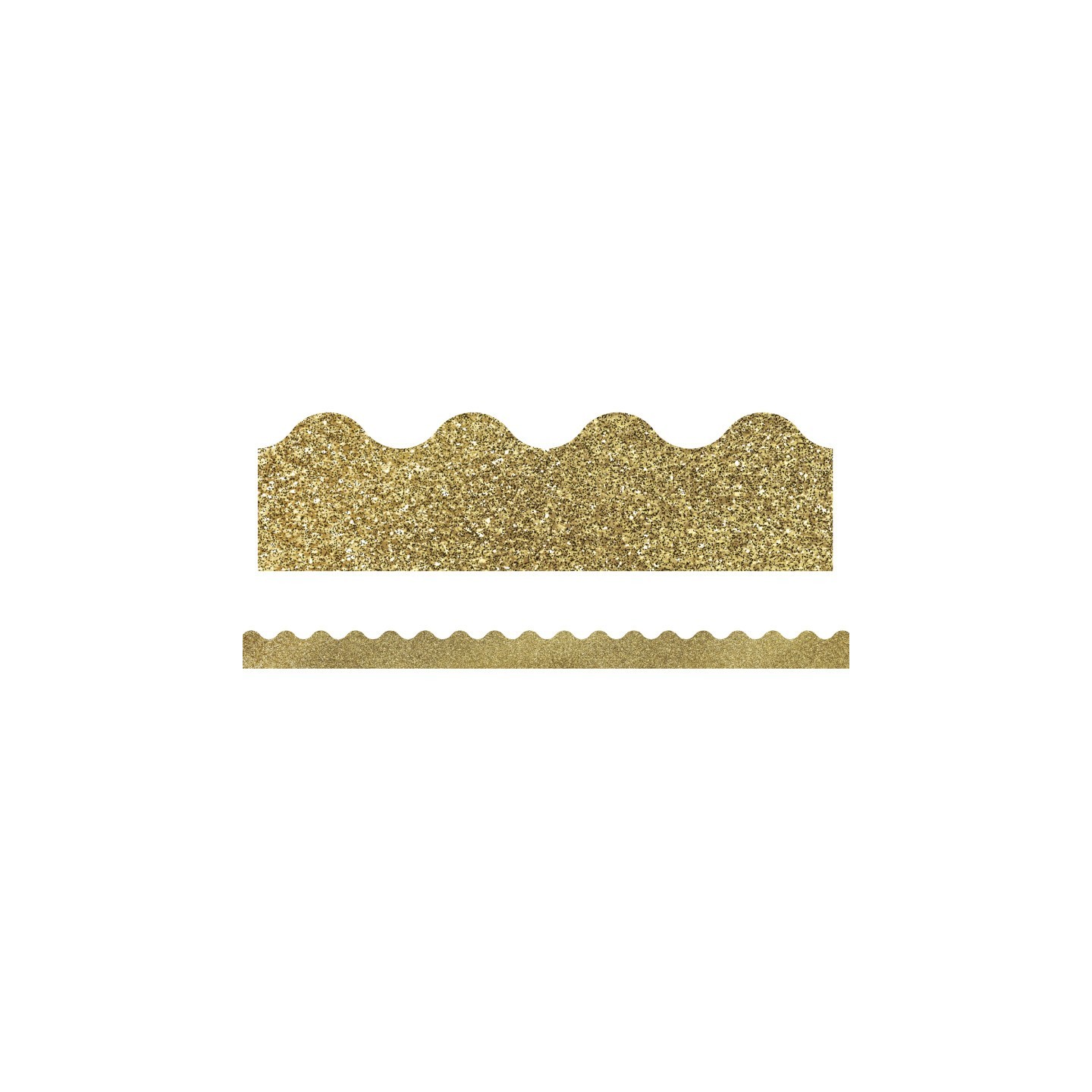 Carson Dellosa Education Sparkle + Shine Gold Glitter Scalloped Border, 39 Feet