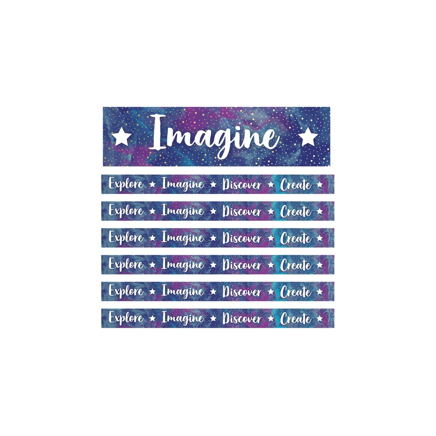 Carson Dellosa Education Galaxy Straight Border, 36 Feet Per Pack, 6 Packs