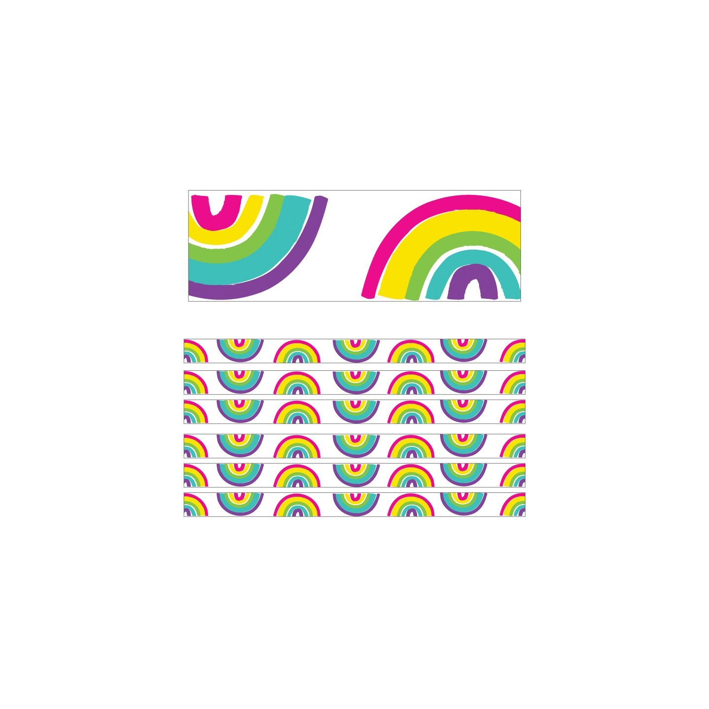 Carson Dellosa Education Kind Vibes Rainbows Straight Borders, 36 Feet Per Pack, 6 Packs