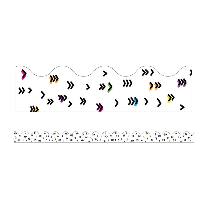 Carson Dellosa Education Kind Vibes Rainbow Doodles Scalloped Borders, 39 Feet