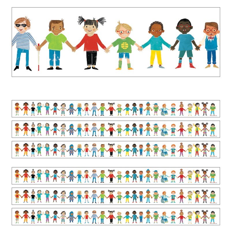 Carson Dellosa Education All Are Welcome Kids Straight Borders, 36 Feet Per Pack, 6 Packs