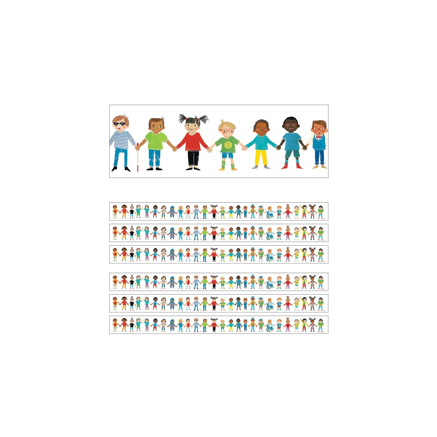 Carson Dellosa Education All Are Welcome Kids Straight Borders, 36 Feet Per Pack, 6 Packs