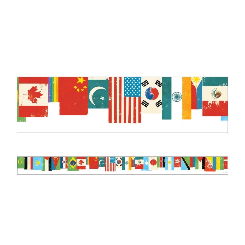 Carson Dellosa Education All Are Welcome Flags Straight Borders, 36 Feet