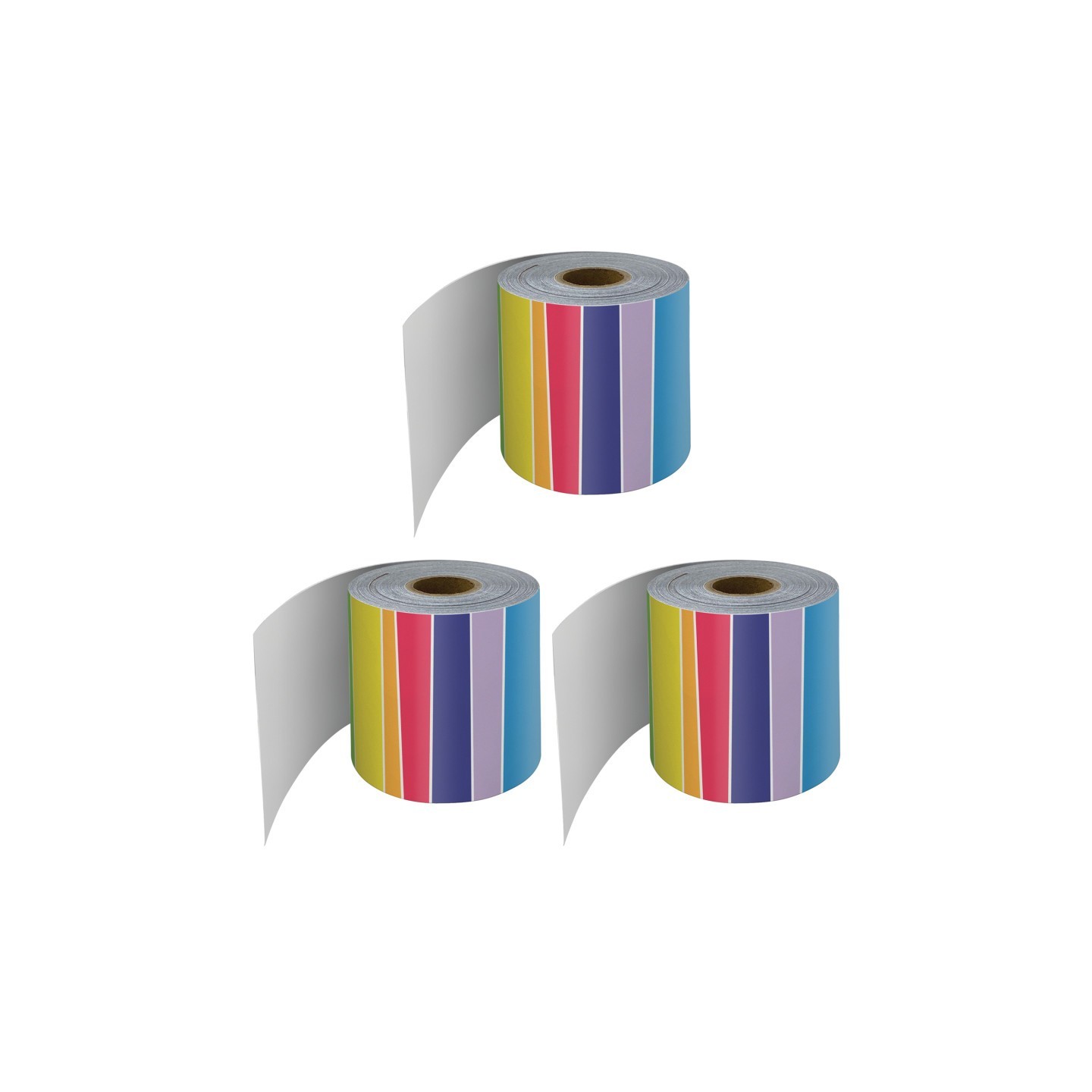 Carson Dellosa Education Rainbow Rolled Straight Border, 65 Feet Per Roll, Pack of 3