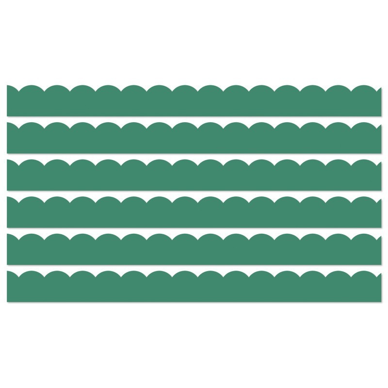 Carson Dellosa Education Grow Together Jade Green Scalloped Borders, 39 Feet Per Pack, 6 Packs