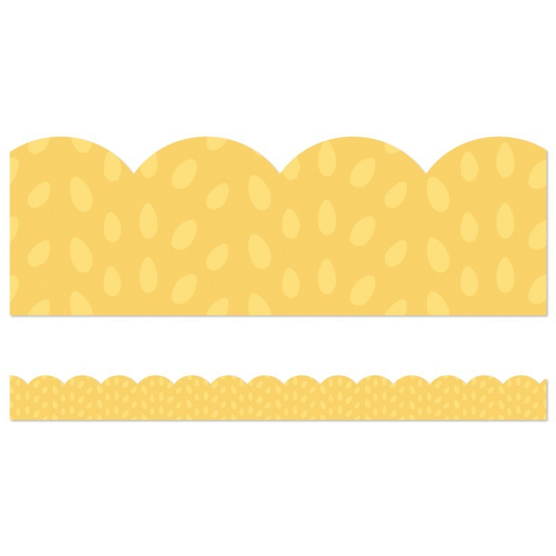 Carson Dellosa Education Grow Together Yellow with Painted Dots Scalloped Borders, 39 Feet