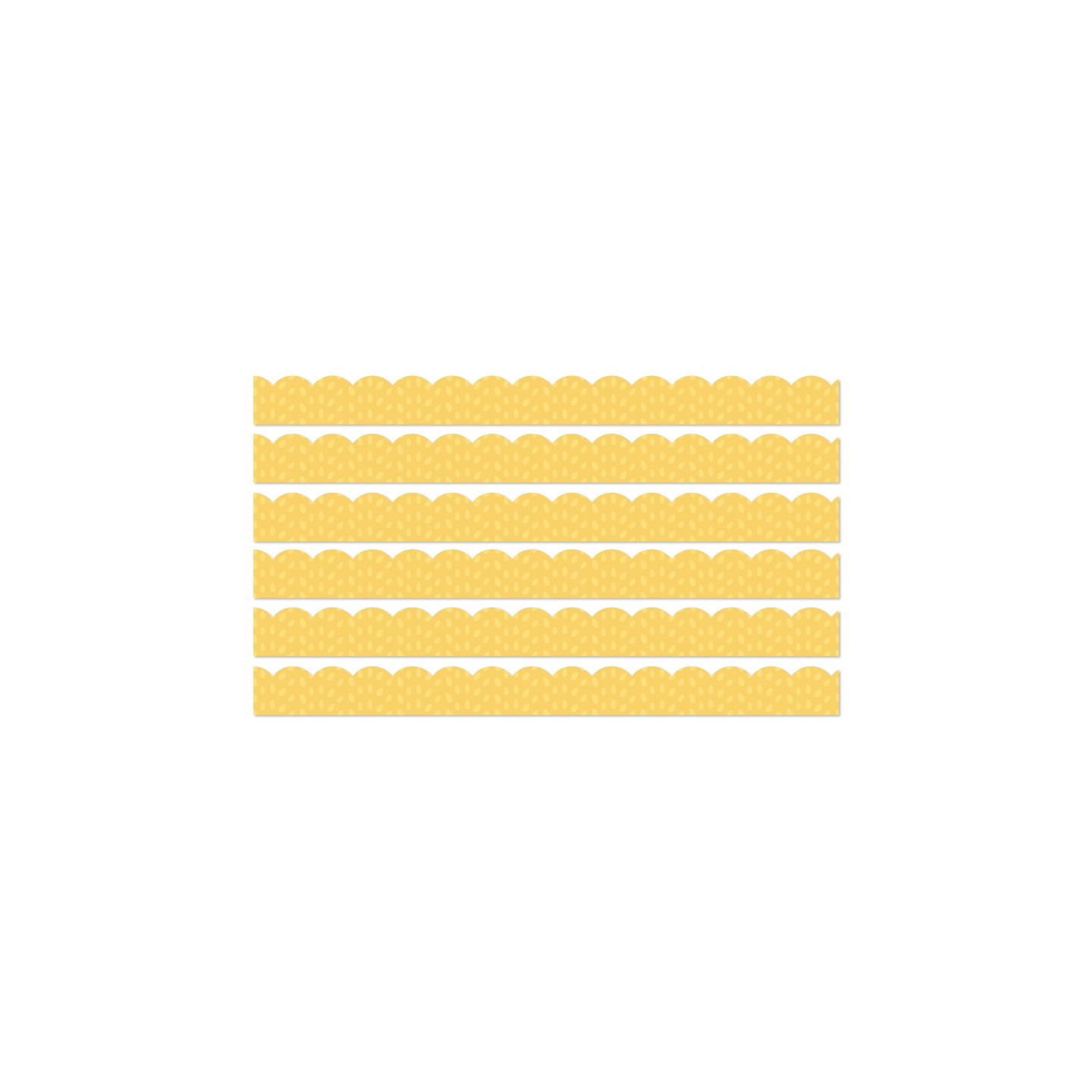 Carson Dellosa Education Grow Together Yellow with Painted Dots Scalloped Borders, 39 Feet Per Pack, 6 Packs