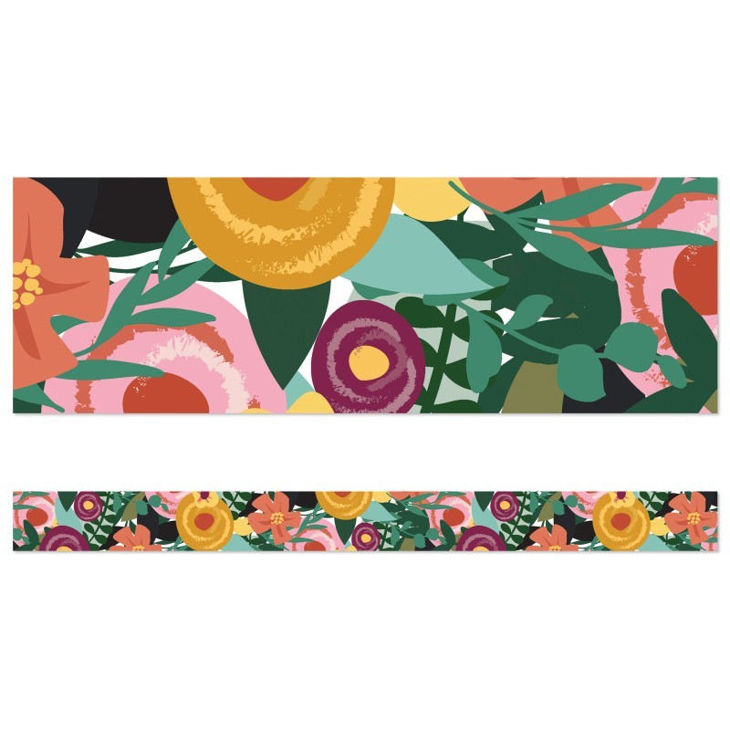 Carson Dellosa Education Grow Together Floral Garden Straight Borders, 36 Feet