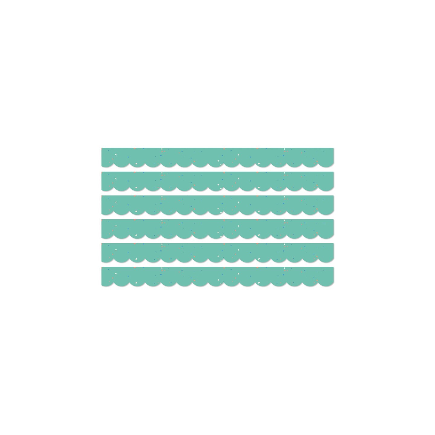 Carson Dellosa Education We Belong Speckled Teal Scalloped Borders Per Pack, 39 Feet Per Pack, 6 Packs